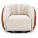 Ver imagem 4 de Poltrona Giratória 360° Orgânica Bouclé Sala Recepção Nuvem:Bouclê/Courino Sintético/ Off White Deta