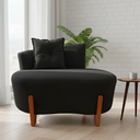 Ver imagem 1 de Namoradeira Sofá Feijão Luna 100cm Orgânica Suede Preto