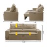 Sofá Retrátil e Reclinável 2 Lugares com Molas 1,50m Lisboa Suede Bege Mirra Decor - 2