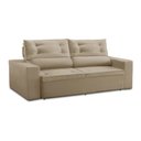 Ver imagem 4 de Sofá Retrátil e Reclinável 2 Lugares com Molas 1,50m Lisboa Suede Bege Mirra Decor