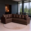 Ver imagem 1 de Sofá de Canto Essenza Gold 4 Lugares Reclinável com Chaise 434cm Café Veludo