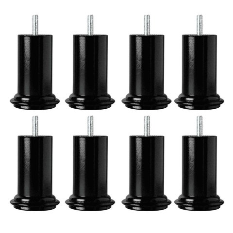 Pé para Cama Box e Sofá 8cm de Altura Resistente Preto Kit 20 Unidades