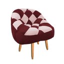 Ver imagem 2 de Poltrona Paloma Escritório Sala Pé Palito Suede Vinho e Suede Rosa Bebê - Dominic Decor