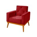 Ver imagem 3 de Kit Sofá Bari Retrátil Reclinável 1,90m Pillow + Poltrona Florença Espuma Premium - Vermelho Veludo