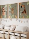 Ver imagem 1 de Kit 3 Quadros Decorativos Infantil Animais Safari No16