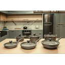 Ver imagem 4 de Jogo Panelas Granito 6 Pçs Antiaderente Indução Orleans