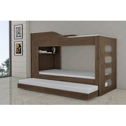 Treliche Hortênsia Solteiro Mdf com Cama Auxiliar:amêndoa - 2