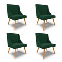 Ver imagem 1 de Cadeira Sala de Jantar Pé Palito Castanho Kit 4 Liz Bouclê Verde D03 - D’Rossi