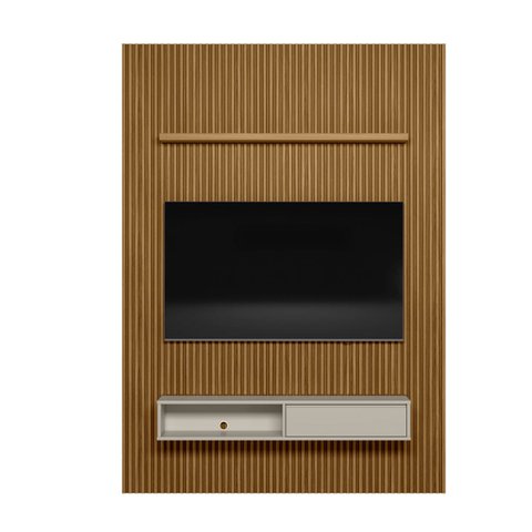 Painel Ripado Modular 1.8 para Tv até 75 com Nicho e Prateleira Emily-nature-offwhite - Edecasamovei