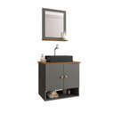 Ver imagem 1 de Gabinete Banheiro Deli Cuba Torino Prt Torneira Dl08 Val Abs Titanium/nature
