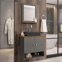 Ver imagem 2 de Gabinete Banheiro Deli Cuba Torino Prt Torneira Dl08 Val Abs Titanium/nature