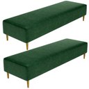 Ver imagem 1 de Kit 02 Puffs Decorativo Sala de Estar Bali W01 Pés Palito 170x60cm Couríssimo Verde - Lyam Decor