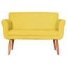 Namoradeira Decorativa Isabela Pés Palito Suede Amarelo - DS Estofados - 1