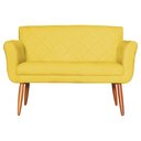 Ver imagem 1 de Namoradeira Decorativa Isabela Pés Palito Suede Amarelo - DS Estofados