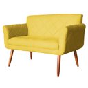 Ver imagem 2 de Namoradeira Decorativa Isabela Pés Palito Suede Amarelo - DS Estofados