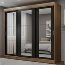 Ver imagem 1 de Guarda-roupa Casal Madesa Kansas 3 Portas de Correr de Espelho 3 Gavetas