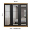 Ver imagem 3 de Guarda-roupa Casal Madesa Kansas 3 Portas de Correr de Espelho 3 Gavetas