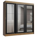 Ver imagem 2 de Guarda-roupa Casal Madesa Kansas 3 Portas de Correr de Espelho 3 Gavetas
