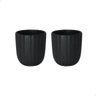 Dupla Vasinho Plissê de Cerâmica para Suculenta Preto - 1