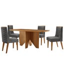 Ver imagem 2 de Mesa de Jantar Evora 120cm Mdf Canto Copo e com 4 Cadeiras Safira