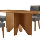 Ver imagem 7 de Mesa de Jantar Evora 120cm Mdf Canto Copo e com 4 Cadeiras Safira