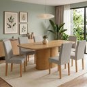 Ver imagem 1 de Conjunto Sala de Jantar 6 Lugares Retangular Tampo MDF 180x90cm Mesa Diana e Cadeiras Espanha