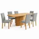 Ver imagem 3 de Conjunto Sala de Jantar 6 Lugares Retangular Tampo MDF 180x90cm Mesa Diana e Cadeiras Espanha