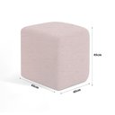 Ver imagem 2 de Puff para Sala de Estar Cubo Decorativo 45 Cm Alto Padrão Cor:linho Bege 110