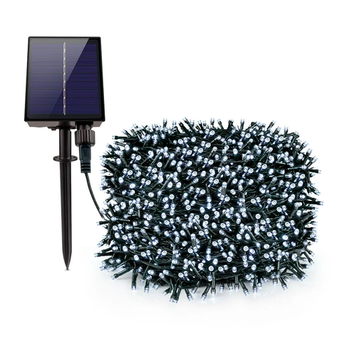 Pisca Fio de Leds Solar 500 Lâmpadas Decoração Externa 50m