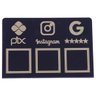 Placa Tripla Pix Instagram Google Display Plaquinha Qr Code Mesa Suporte Caixa Bancada Preto Dourado - 3