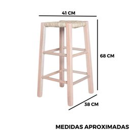 Banqueta de Palha sem Encosto sem Pintura - 8