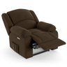 Poltrona do Papai Reclinável Pietra Elétrica Led Massagem Fh9 Veludo Marrom - Mpozenato - 1