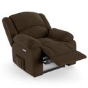 Ver imagem 1 de Poltrona do Papai Reclinável Pietra Elétrica Led Massagem Fh9 Veludo Marrom - Mpozenato