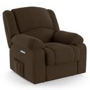 Ver imagem 3 de Poltrona do Papai Reclinável Pietra Elétrica Led Massagem Fh9 Veludo Marrom - Mpozenato