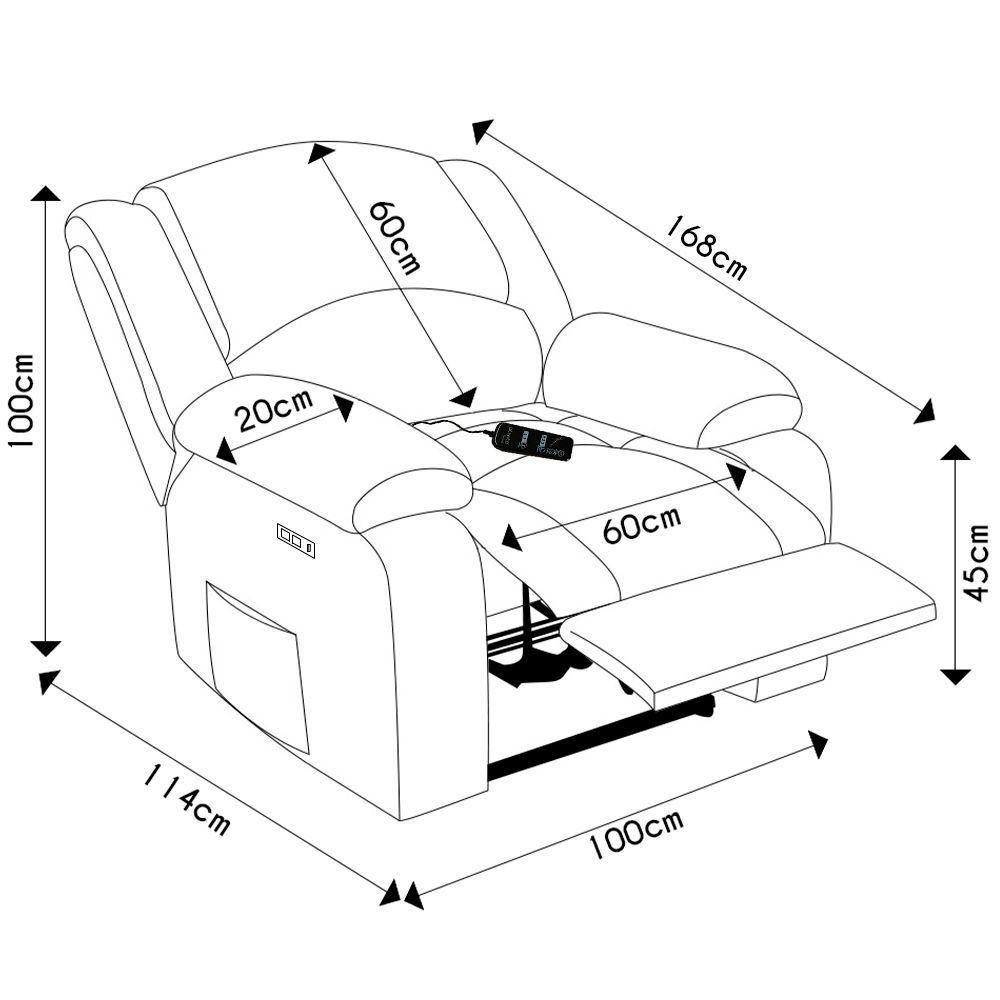 Poltrona do Papai Reclinável Pietra Elétrica Led Massagem Fh9 Veludo Marrom - Mpozenato - 7