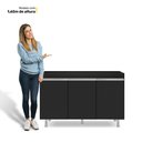 Ver imagem 6 de Balcão Buffet Gabinete de Cozinha Lux 119cm 100% Mdf sem Tampo 03 Portas Preto - Desk Design