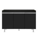 Ver mais imagens de Balcão Buffet Gabinete de Cozinha Lux 119cm 100% Mdf sem Tampo 03 Portas Preto - Desk Design