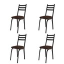 Ver imagem 1 de Kit 4 Cadeiras de Jantar 141 Sf Aço Assento Sintético Preto Imbuia
