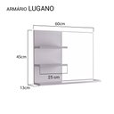 Ver imagem 3 de Armário Para Banheiro com Espelho Lugano 60 x 45cm - Branco