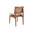 Ver imagem 2 de Cadeira Jantar Palhinha Assento Estofado Megan Conforto Cor Nozes:linho Dourado