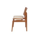 Ver imagem 6 de Cadeira Jantar Palhinha Assento Estofado Megan Conforto Cor Nozes:linho Dourado