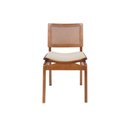 Ver imagem 5 de Cadeira Jantar Palhinha Assento Estofado Megan Conforto Cor Nozes:linho Dourado