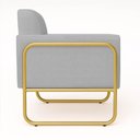 Ver imagem 4 de Poltrona Sala Industrial Alta Tubo Dourado Elisa Linho D03 - D’Rossi