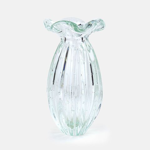 Vaso Murano Vicenzo Cristal Blue Gardenia