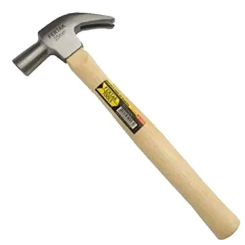 MARTELO UNHA ACO FORJADO POLIDO 29MM COM CABO DE MADEIRA REF 6012 FERTAK
