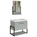 Ver imagem 1 de Gabinete de Banheiro com Cuba e Espelheira Metalo 60cm Pistache - Mgm