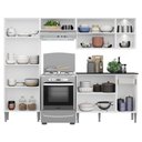 Ver imagem 4 de Cozinha Compacta C/ 2 Leds 4 Pçs Xangai Multimóveis V3414 Branca/Preta Branco/Preto