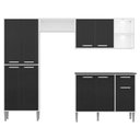 Ver imagem 3 de Cozinha Compacta C/ 2 Leds 4 Pçs Xangai Multimóveis V3414 Branca/Preta Branco/Preto