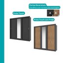 Ver imagem 4 de Guarda-Roupa Casal 3 Portas Doha Lux 2 Gavetas Carraro Ripado