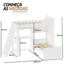 Ver imagem 2 de Beliche com Escrivaninha Office Multifuncional Vivace Branco